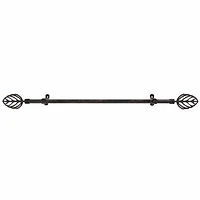 Metallo ¾in Adjustable Curtain Rod with Leaf Finial