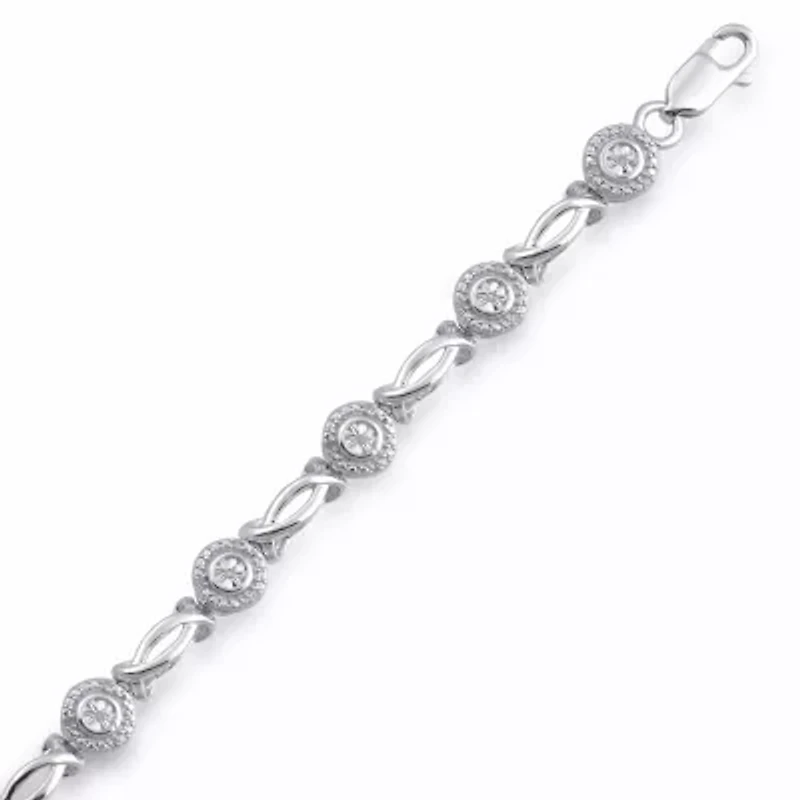 1/10 CT.T.W. Natural Diamond Sterling SIlver Tennis Bracelet