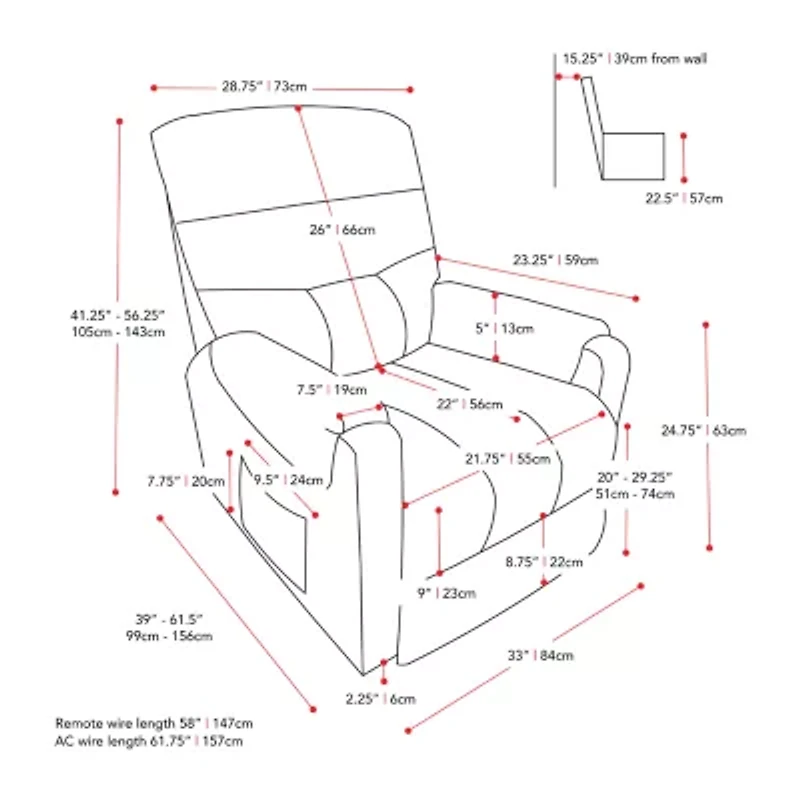 Dallas Pad-Arm Lift Recliner