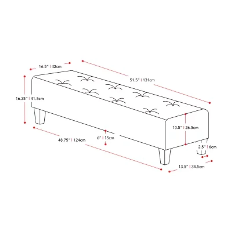 Rosewell Tufted Bench