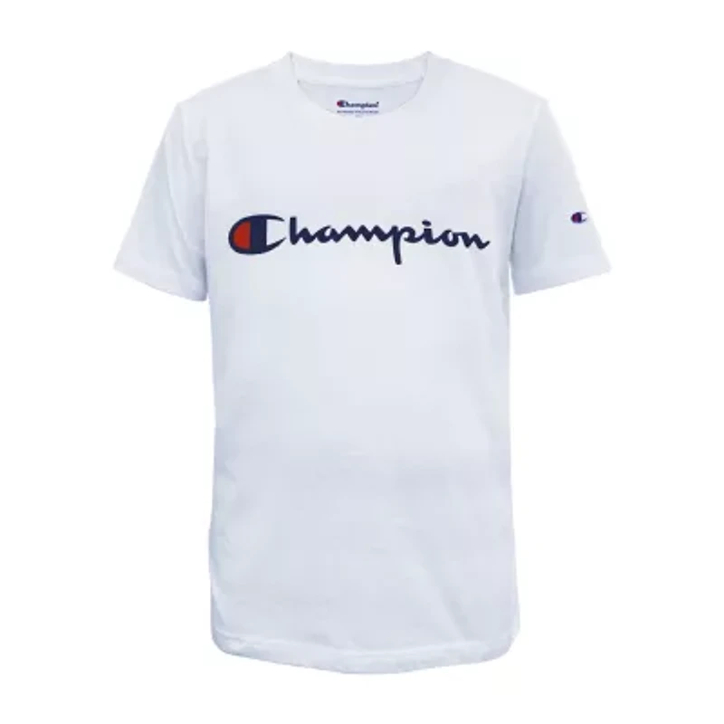Champion Big Kid Boys Crew Neck Short Sleeve Regular Fit Graphic T-Shirt