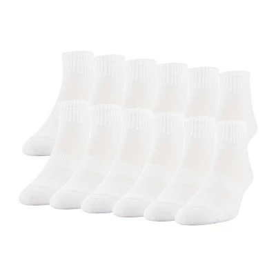 Gildan Mens Multi-Pack 12 Pair Quarter Ankle Socks