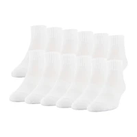 Gildan Mens Multi-Pack 12 Pair Quarter Ankle Socks