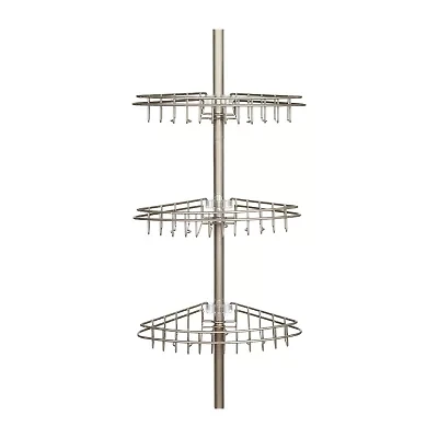 Kenney 3-Tier Spring Tension Corner Pole Shower Caddy