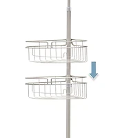 Kenney 4-Tier Spring Tension Corner Pole Shower Caddy
