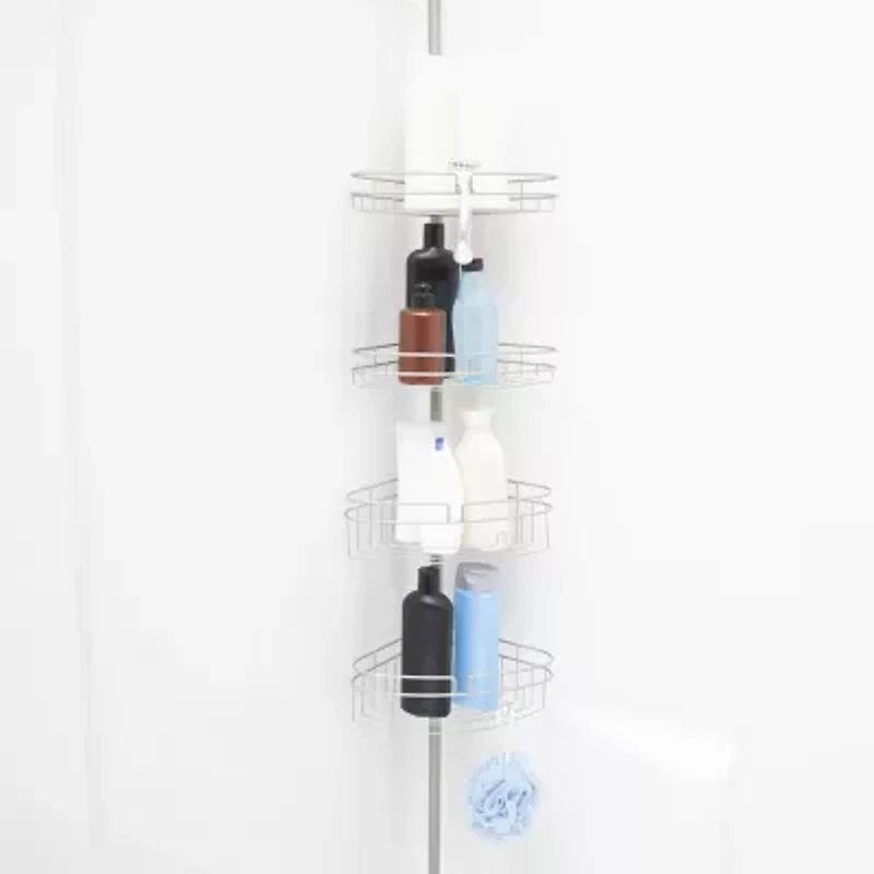 Kenney 4-Tier Spring Tension Corner Pole Shower Caddy