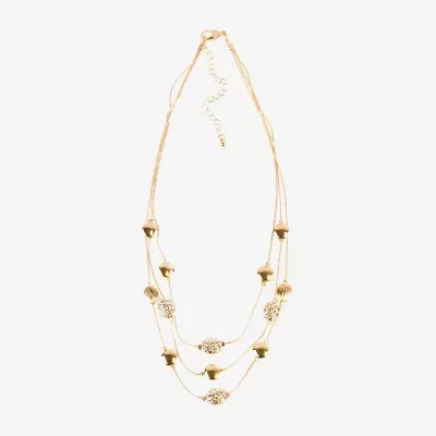 Bold Elements Gold Tone Womens 17 Inch Illusion Necklace