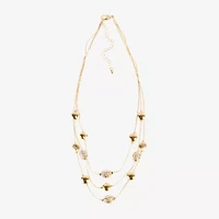Bold Elements Gold Tone Womens 17 Inch Illusion Necklace
