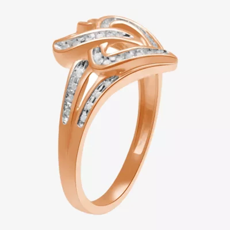 1/8 CT. T. W. Diamond 10K Yellow or Rose Gold Double-Heart Ring