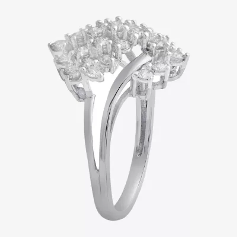 Womens 1 CT. T.W. Natural White Diamond 10K Gold Cluster Cocktail Ring