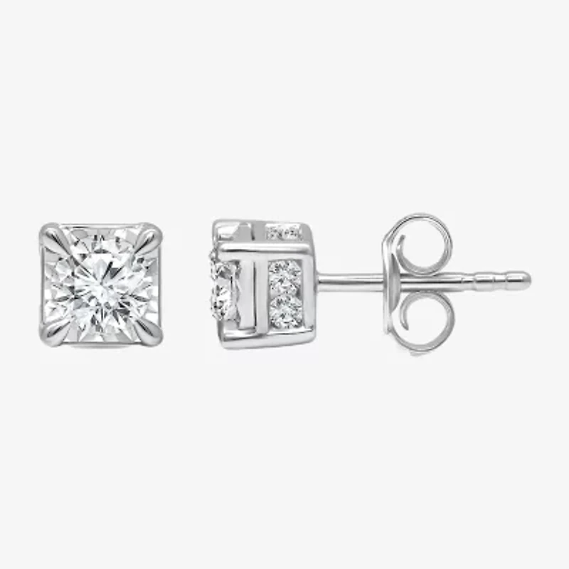 Tru Miracle 1 CT. T.W. Lab Grown White Diamond 14K White Gold 5.6mm Stud Earrings