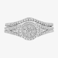 Womens 1/2 CT. T.W. Natural White Diamond 10K Two Tone Gold Round Beauty and the Beast Bridal Set