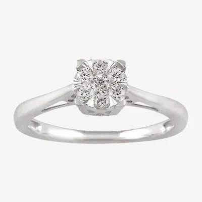 Womens 1/4 CT.T.W. Natural Diamond 10K Gold Round Engagement Ring