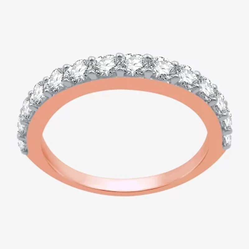 Classic Collection Womens 1 CT. T.W. Natural White Diamond 10K Rose Gold Wedding Band