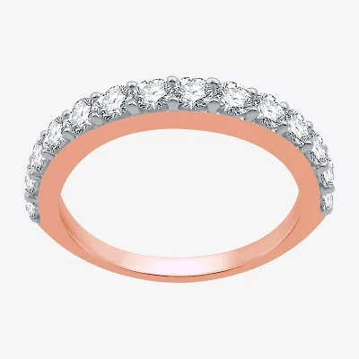 Classic Collection Womens 1 CT. T.W. Natural White Diamond 10K Rose Gold Wedding Band