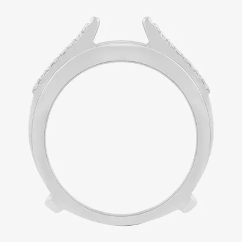 Womens 1/2 CT. T.W. Natural White Diamond 14K Gold Wedding Ring Guard