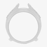 Womens 1/2 CT. T.W. Natural White Diamond 14K Gold Wedding Ring Guard