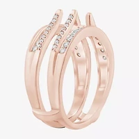 Womens 1/2 CT. T.W. Natural White Diamond 14K Gold Wedding Ring Guard