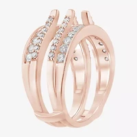 Womens 1 CT. T.W. Natural White Diamond 14K Rose Gold Wedding Ring Guard