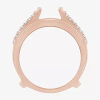 Womens 1 CT. T.W. Natural White Diamond 14K Rose Gold Wedding Ring Guard