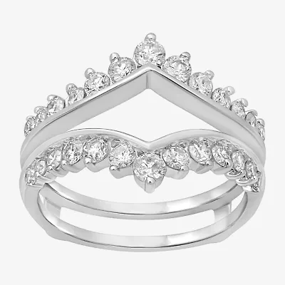 Womens 1 CT. T.W. Natural White Diamond 14K Gold Wedding Ring Guard