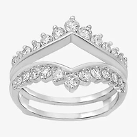 Womens 1 CT. T.W. Natural White Diamond 14K Gold Wedding Ring Guard