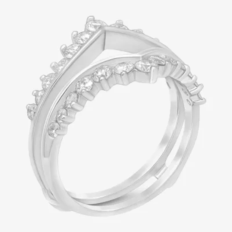 Womens 1 CT. T.W. Natural White Diamond 14K Gold Wedding Ring Guard