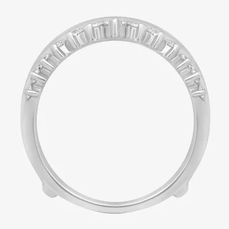 Womens 1 CT. T.W. Natural White Diamond 14K Gold Wedding Ring Guard