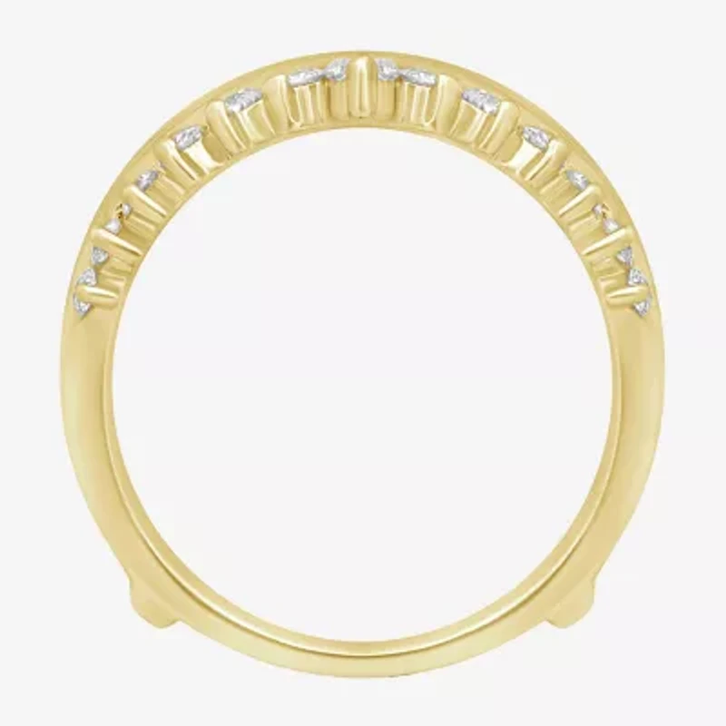 Womens 1 CT. T.W. Natural White Diamond 14K Gold Wedding Ring Guard