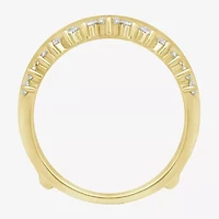 Womens 1 CT. T.W. Natural White Diamond 14K Gold Wedding Ring Guard