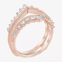 Womens 1 CT. T.W. Natural White Diamond 14K Rose Gold Wedding Ring Guard