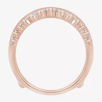 Womens 1 CT. T.W. Natural White Diamond 14K Rose Gold Wedding Ring Guard