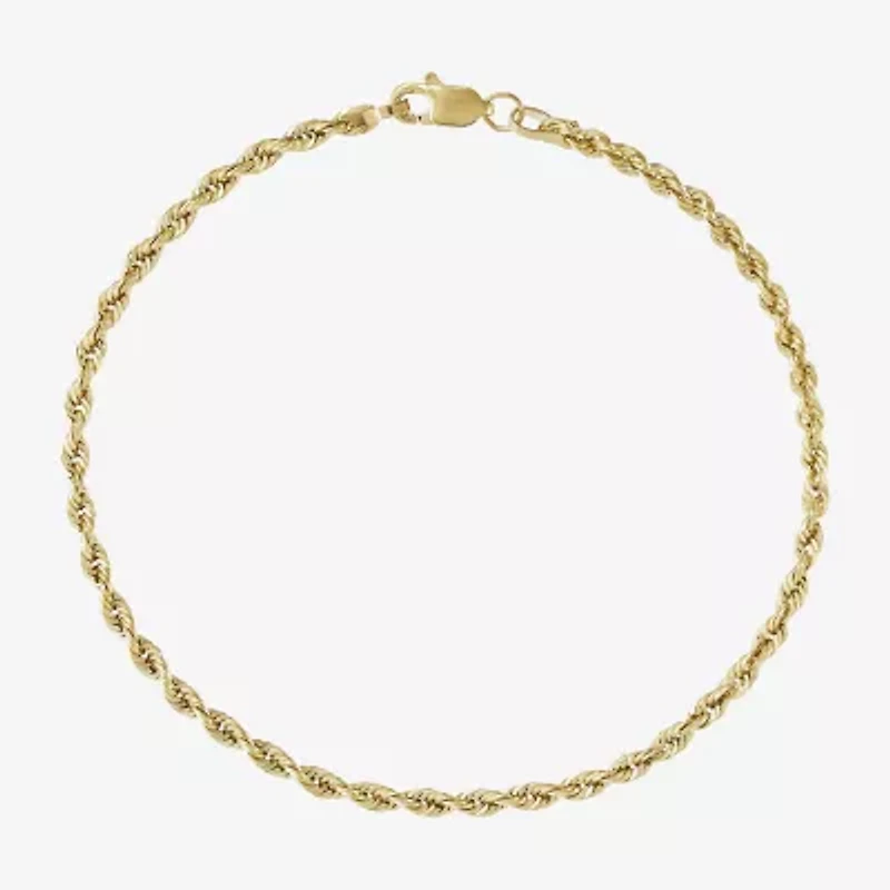 14K Yellow Gold 2.5mm Rope Chain Bracelet