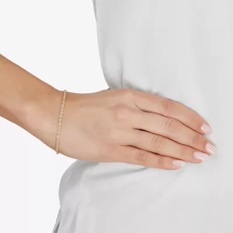 14K Yellow Gold 2.5mm Rope Chain Bracelet