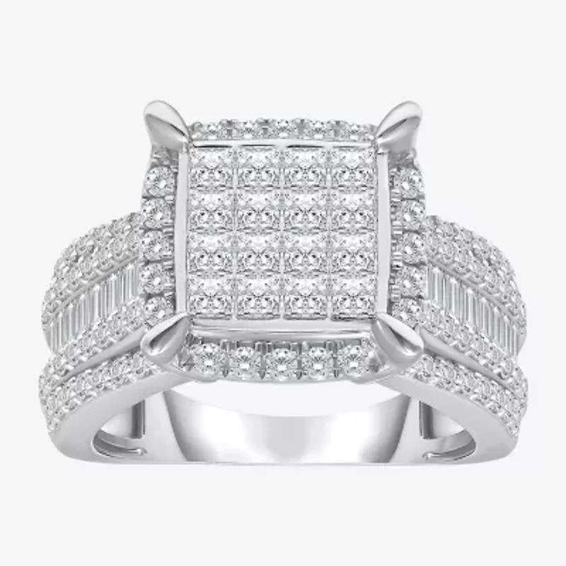 Womens 2 CT. T.W. Natural White Diamond 10K Gold Engagement Ring