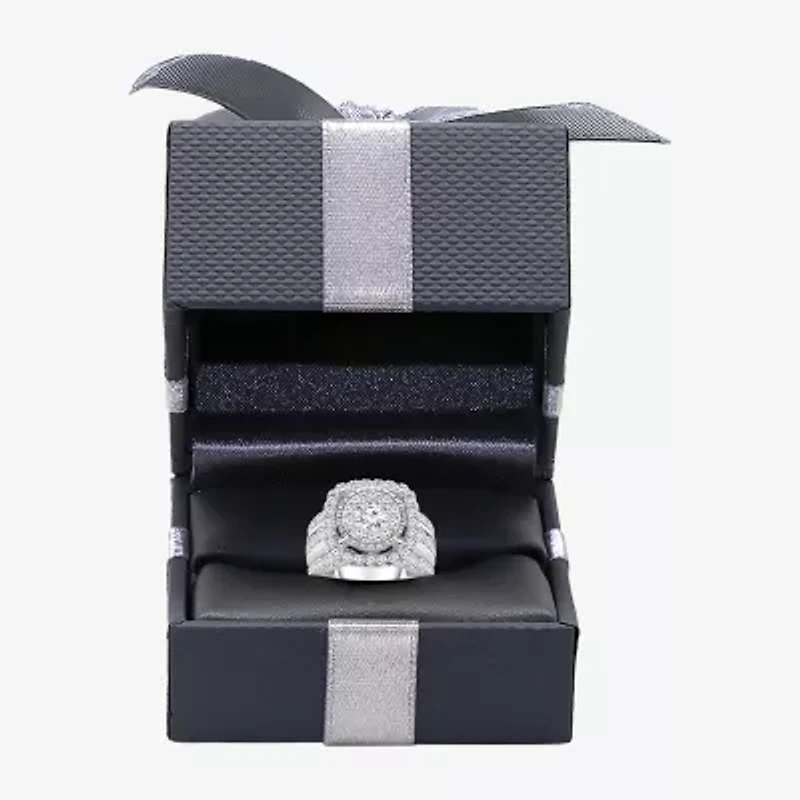 (I / I1) Womens 4 CT. T.W. Lab Grown White Diamond 10K or 14K Gold Cushion Halo Engagement Ring