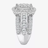 (I / I1) Womens 4 CT. T.W. Lab Grown White Diamond 10K or 14K Gold Cushion Halo Engagement Ring