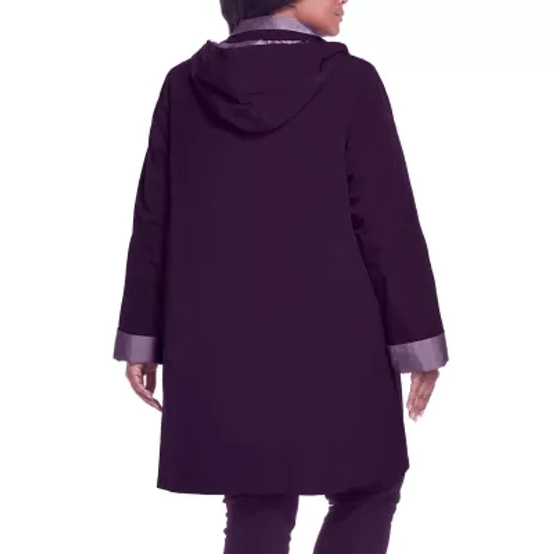 Gallery Womens Plus Water Resistant Midweight Raincoat