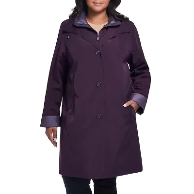 Gallery Womens Plus Water Resistant Midweight Raincoat