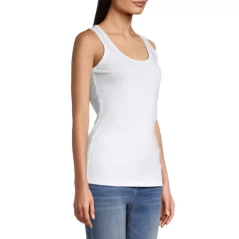 St. John's Bay Womens Scoop Neck Sleeveless Tank Top