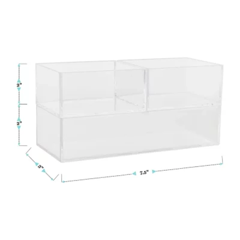 Martha Stewart 3 Piece Clear Desktop Organizers