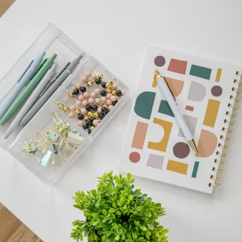 Martha Stewart 3 Piece Clear Desktop Organizers