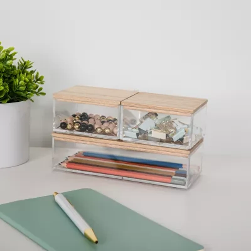 Martha Stewart 3 Pack Bins With MDF Lids