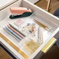 Martha Stewart 3 Piece Clear Desktop Organizers