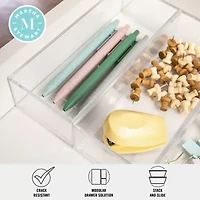 Martha Stewart 3 Pack 3X7.5 Clear Desk Organizer