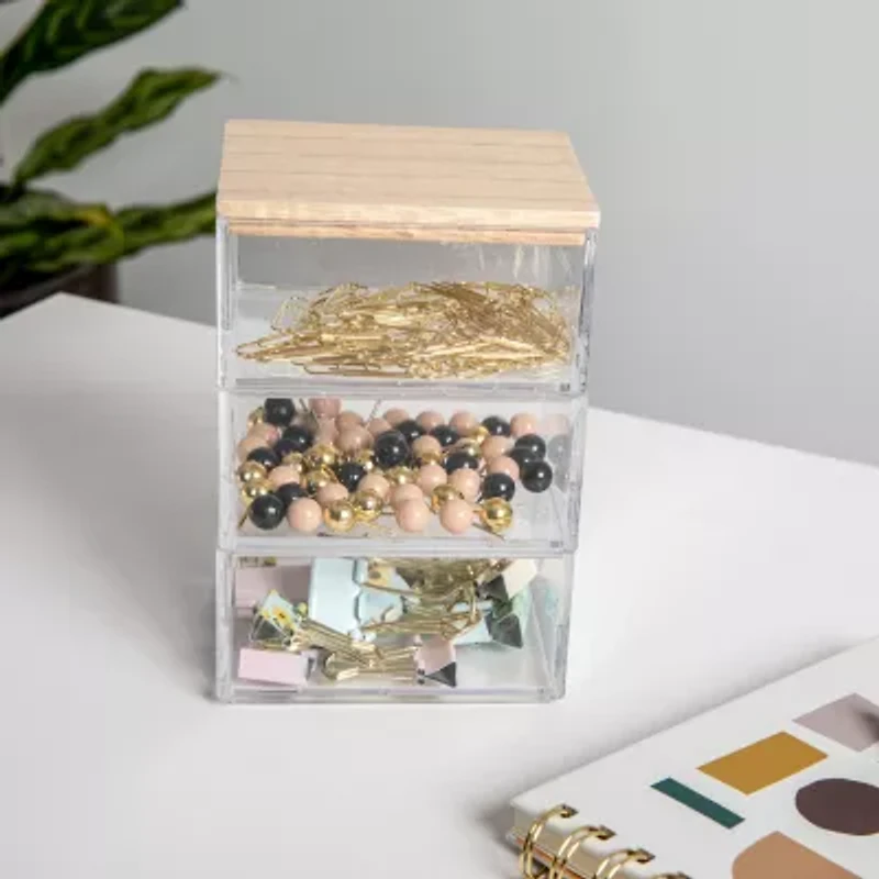Martha Stewart 3 Pack Bins With MDF Lid