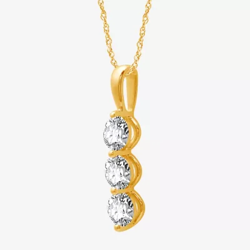 Snowman (H-I / I1) Womens 1 1/4 CT. T.W. Lab Grown White Diamond 10K Gold 18 Inch Pendant Necklace