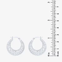 Womens Sterling Silver 25.7mm Hoop Earrings