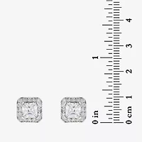 DiamonArt® 4 CT. T.W. White Cubic Zirconia Sterling Silver 10mm Square Stud Earrings