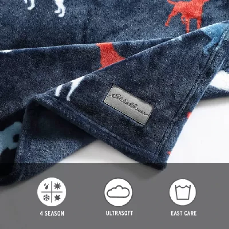 Eddie Bauer Buddy The Dog Plush Reversible Lightweight Throw
